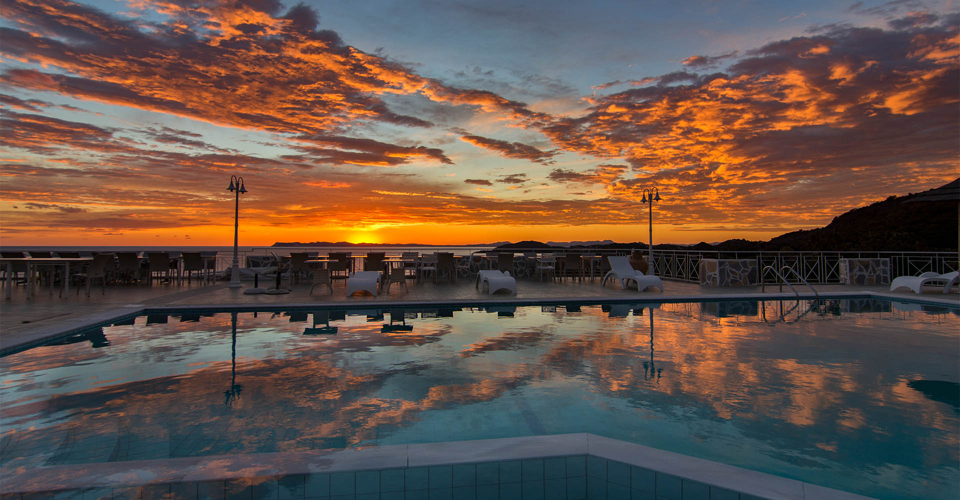 Magical sunsets at the pool